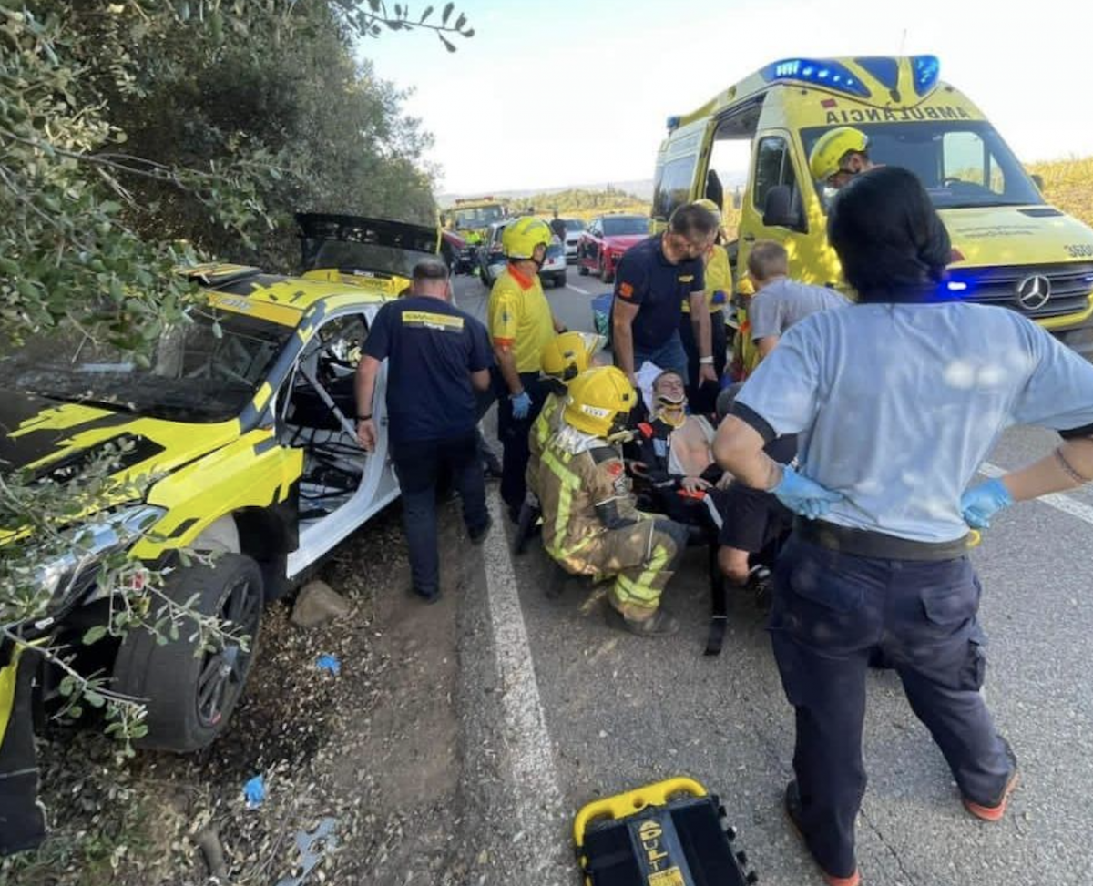 Nil Solans sufre un accidente y acaba en el hospital en los test del  RallyRACC - Automovilismo Canario